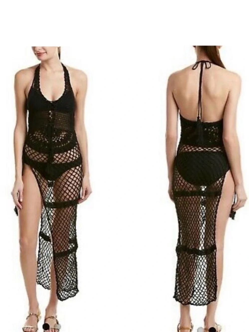 Frankies Bikinis Crochet Sunrise Cover-Up Dress